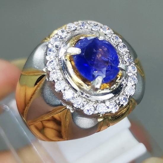 Batu Cincin Permata Ceylon Srilangka Safir Biru Asli Natural Garansi