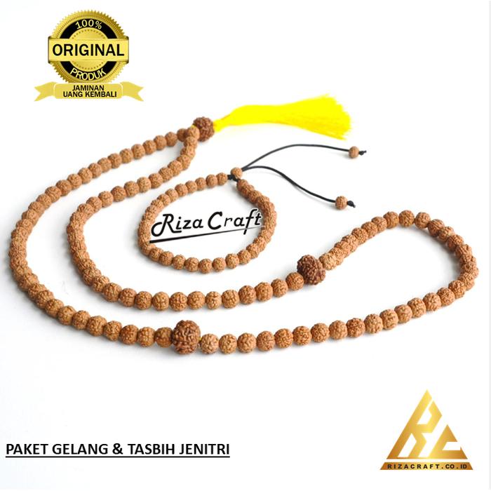 PROMO PAKET HEMAT Tasbih & Gelang Biji Jenitri Genitri Asli Kebumen