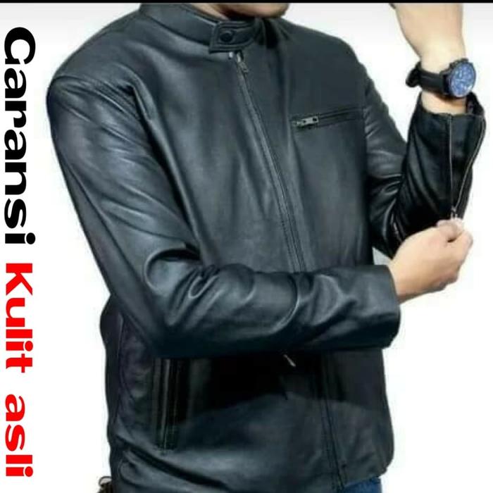 Jaket Kulit Pria Motor Asli Garut Super Joss Slim Fit Terbaru Jk-76