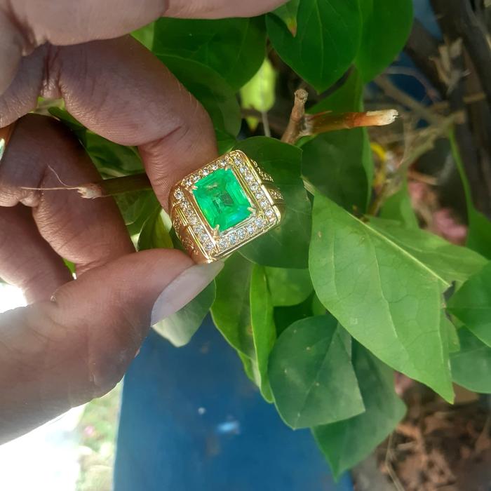 CINCIN BATU ZAMRUD KRISTAL NATURAL ASLI CATAM