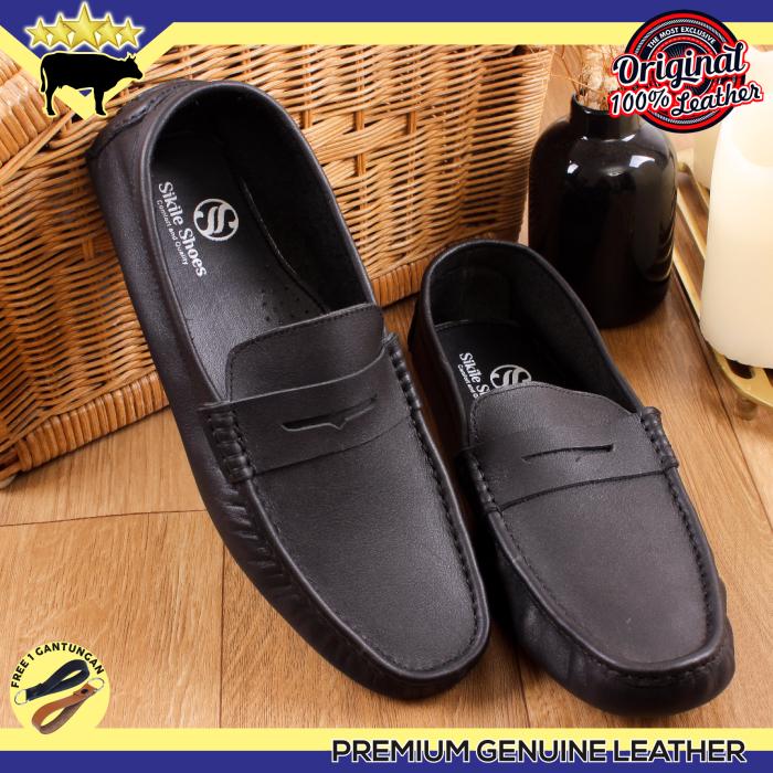 NAVARA SIKILE SHOES SEPATU PANTOFEL KANTOR KULIT SAPI ASLI MOCASIN