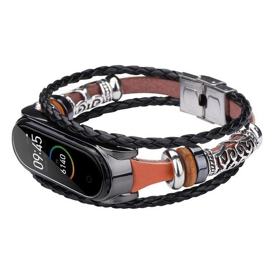 Strap Pengganti Retro Bahan Kulit Asli untuk Xiaomi Mi Band 4