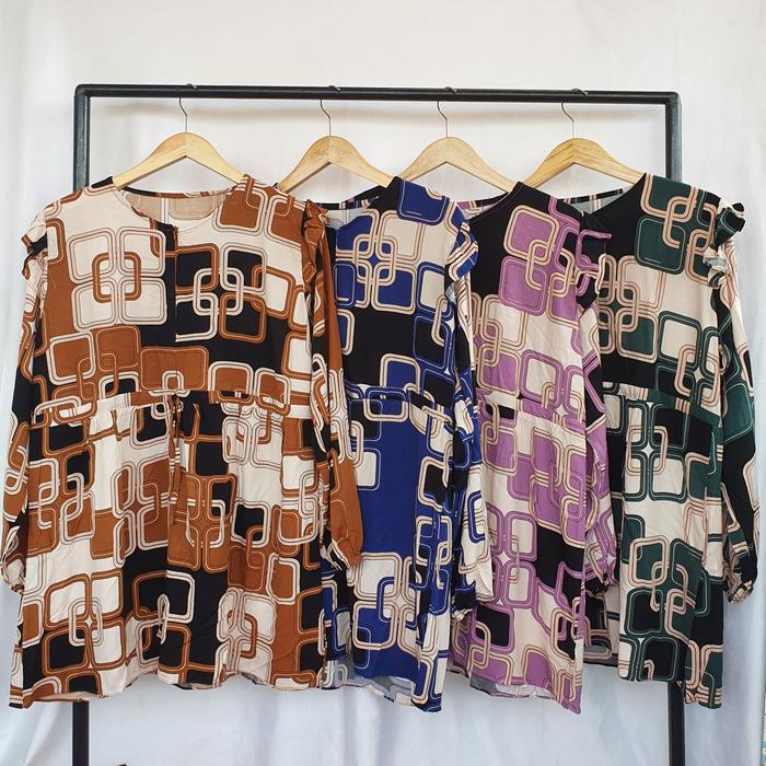 NAIM.ID | SETCEL MOTIF KOTAK | STELAN TUNIK RAYON | HOMEY DRESS