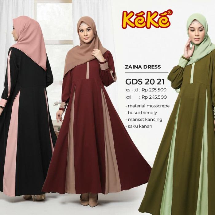 Qonitah Project Baju Gamis Syari Muslimah Dewasa GD 2021 Keke Busana
