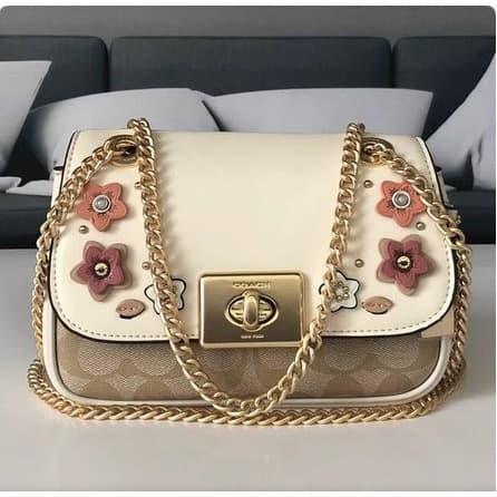 Authentic 100% COACH MINI CASSIDY CROSSBODY / Tas Wanita motif bunga