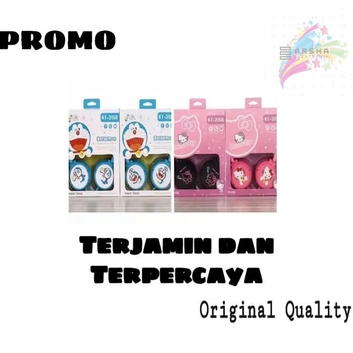 Headset karakter lucu anak-anak / Earphone Lucu Hello Kitty Doraemon
