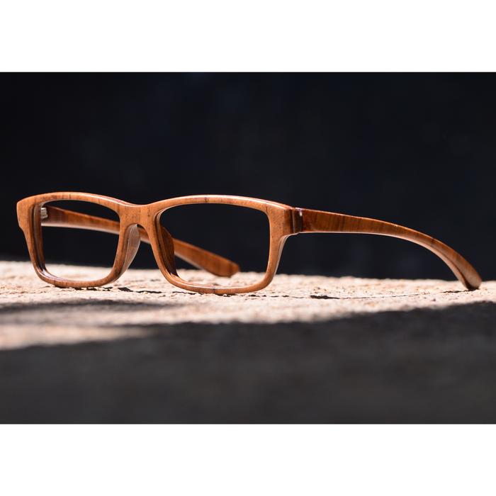 frame kacamata anti radiasi Geni PUMA kayu pria wanita gratis lensa