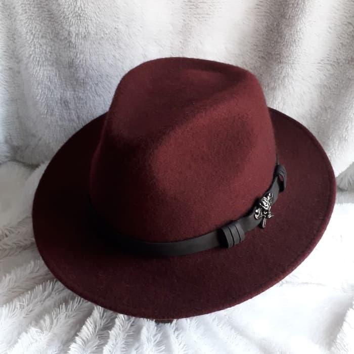 TOPI LAKEN FEDORA MAROON
