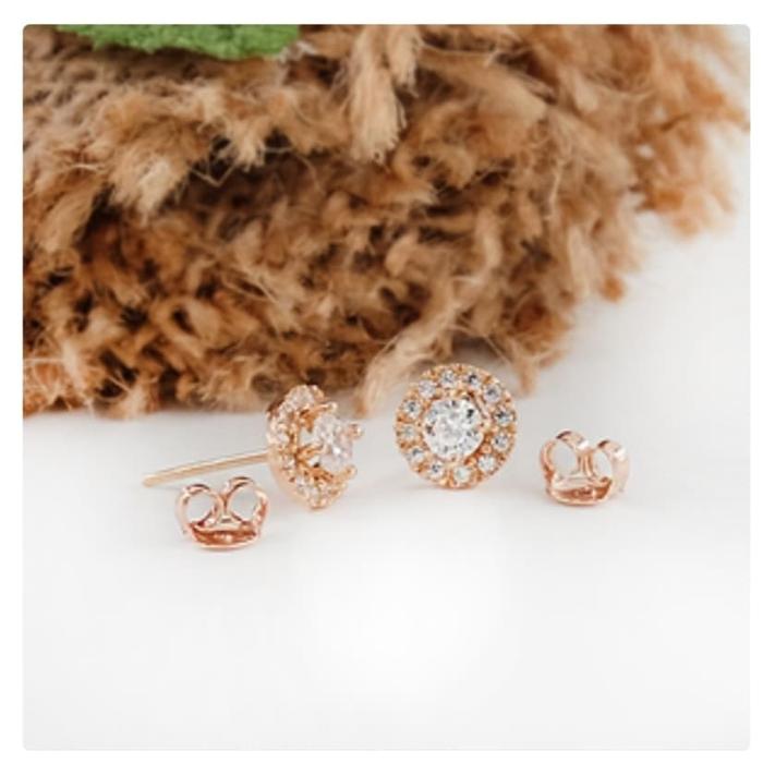 GIWANG TUSUK EMAS MODEL BERLIAN SOLITAIRE LOTUS BULAT