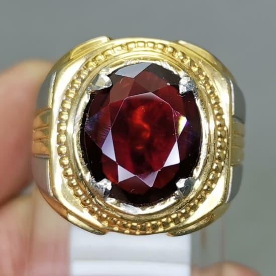 Batu Akik Red Garnet Merah Gelap Asli