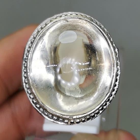Batu Cincin Kecubung Es Kinyang Kristal Bening Asli