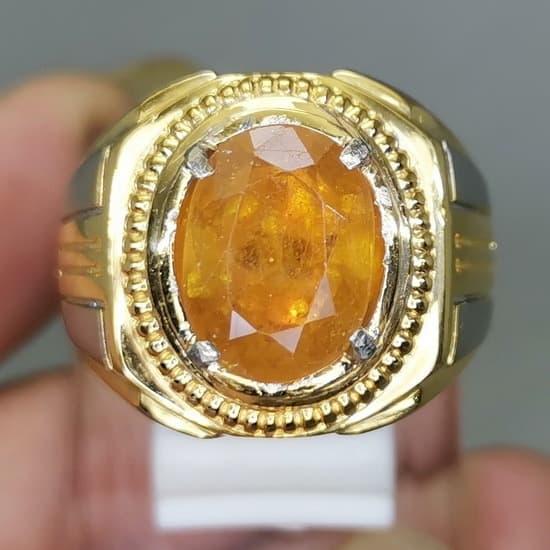 Batu Cincin Yellow Safir kuning Yakult Asli