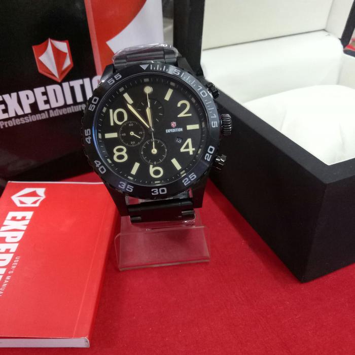 Jam Tangan Analog Pria Expedition E 6387 M All Stainless Steel Black