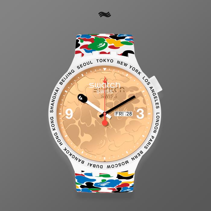 Swatch x Bape White Camo