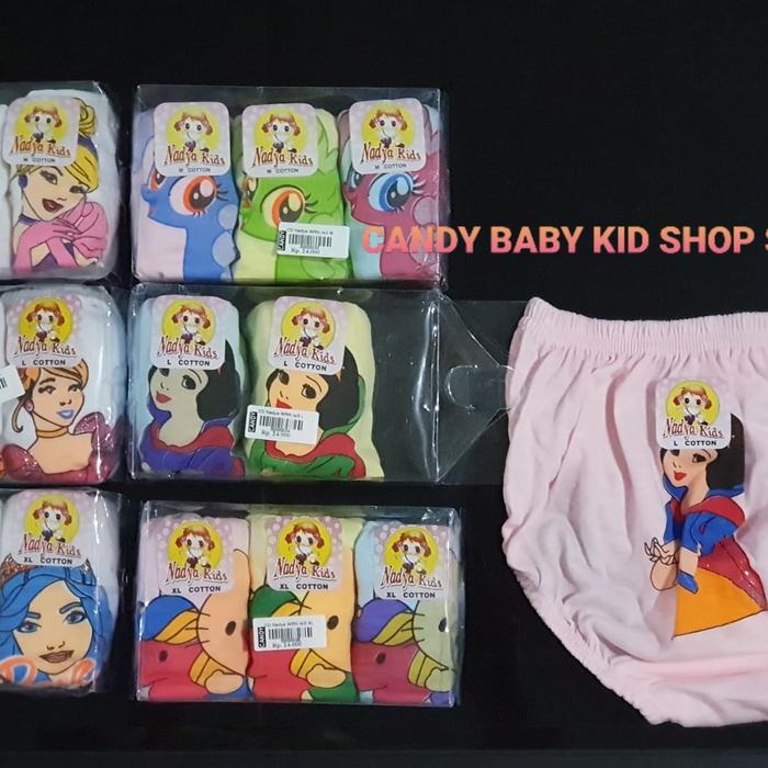 Celana Dalam Anak Perempuan Cewek Nadya isi 3 Murah Halus Lembut CD
