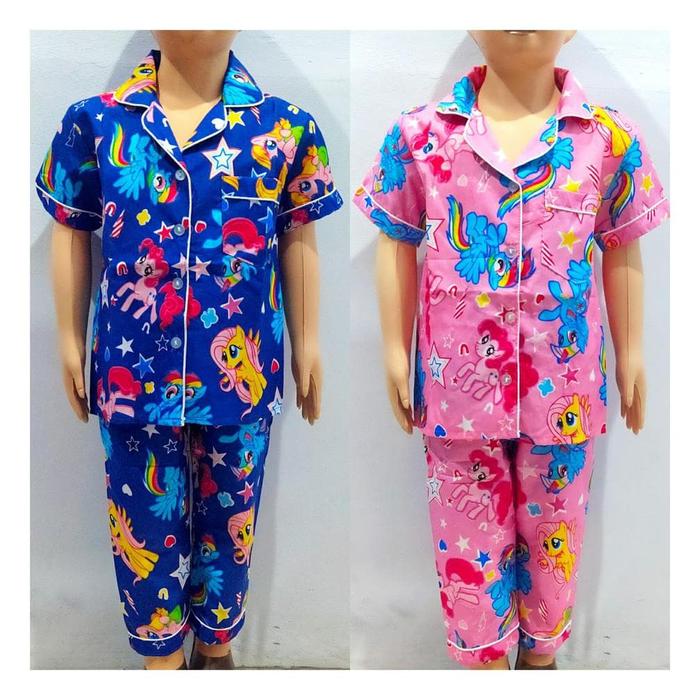 TERMURAH GROSIR Baju Tidur Setelan PIYAMA Anak KUDA PONI Little Poni