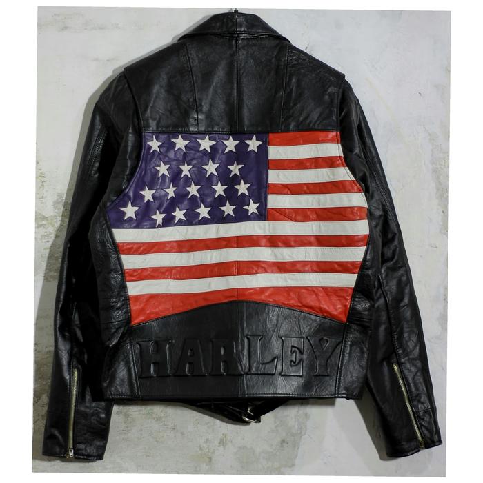 Jaket kulit harley 80s biker yellow corn vanquish kadoya usa schott