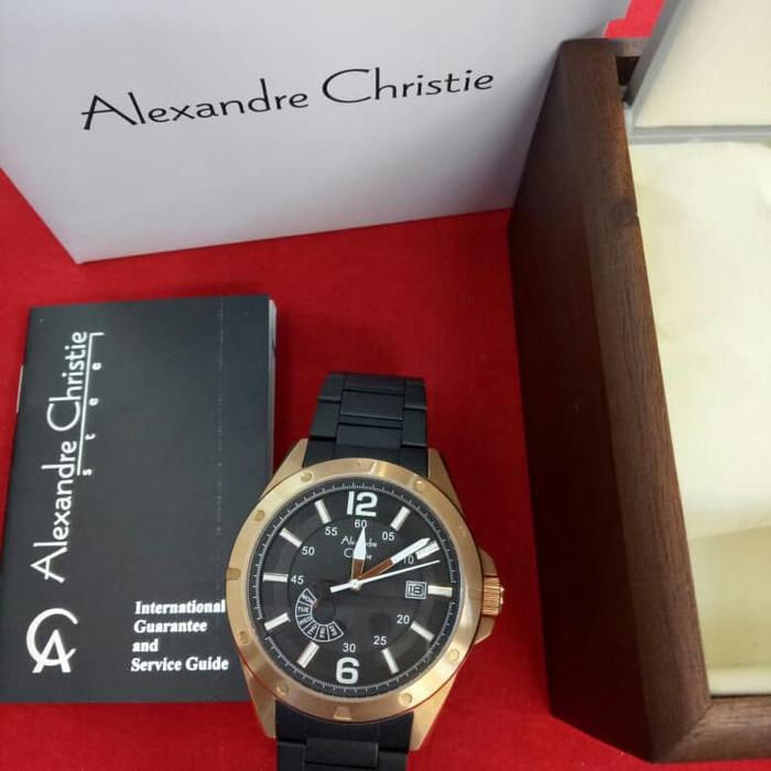 Jam Tangan Pria Alexandre Christie Ac 6536 ME Stainless Black Rosegold