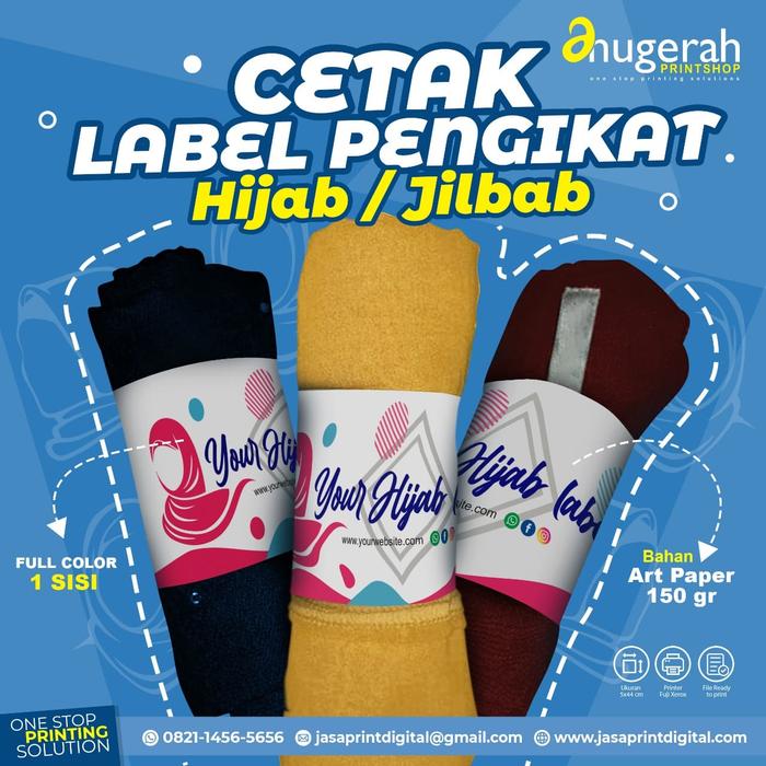Label Pengikat Hijab / Jilbab - Roll Hijab Kertas CUSTOM
