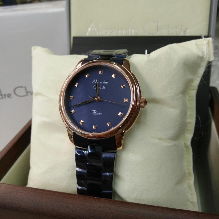 Jam Tangan Wanita Alexandre Christie Ac 2835 LH Blue Navy Rosegold