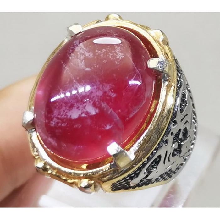 Batu Akik Permata Merah Ruby Natural Asli Ukuran Jumbo 25.65 ct
