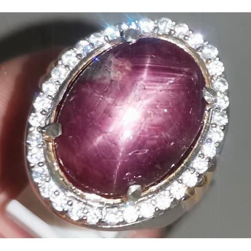 Batu Akik Ruby Star Asli Natural Ukuran Jumbo 22.20 ct