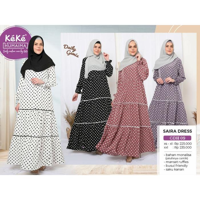 Qonitah Project Gamis Dewasa GDH 09 Humaima by Keke Busana Muslim