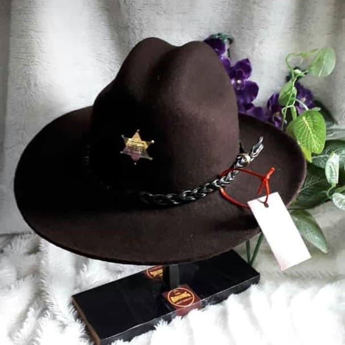 TOPI LAKEN FEDORA ASLI KULIT SAPI