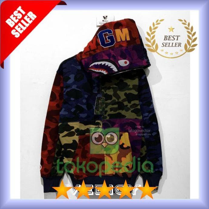 Bape Hoodie / Bape Shark / Jaket Bape A BATHING APE SHARK X PUBG murah