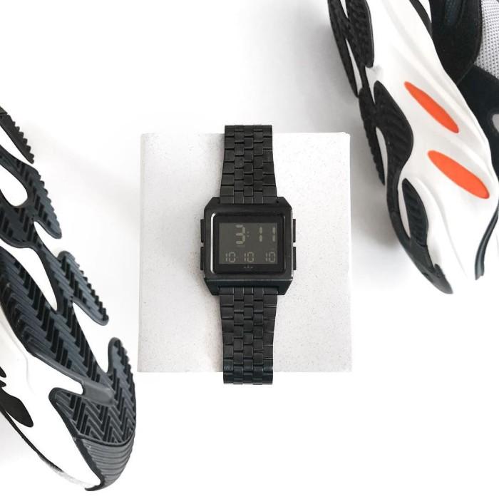 Jam Tangan Adidas LED Digital Stainless Steel Rantai Super Premium
