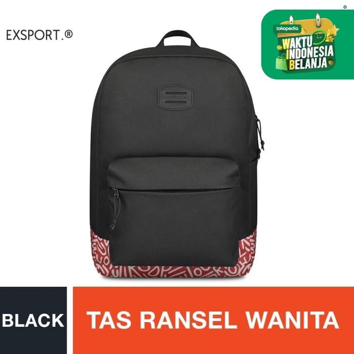 Exsport Delanoir Lite Red Typo Backpack - Black