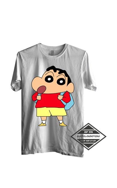 KAOS KARTUN SINCHAN berangkat sekolah tas - BAJU TSHIRT SHINCHAN