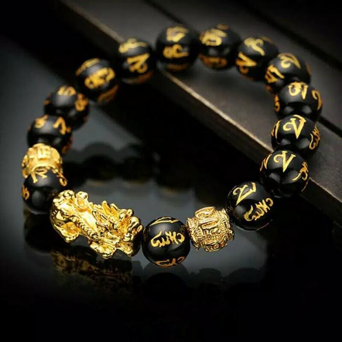 Lucky Bracelet Gelang Keberuntungan Batu Obsidian Feng Shui