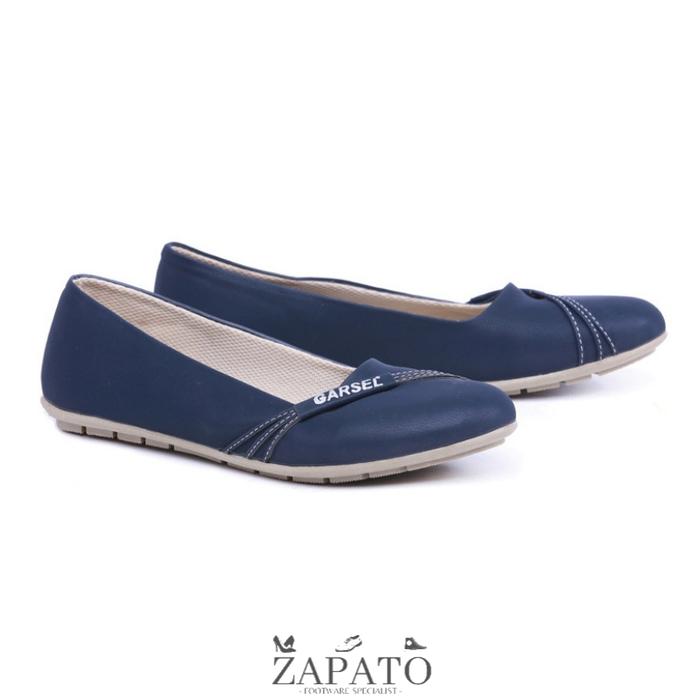 Sepatu Wanita Flat Shoes Selop Cewek Pesta Kerja Santai Original Biru