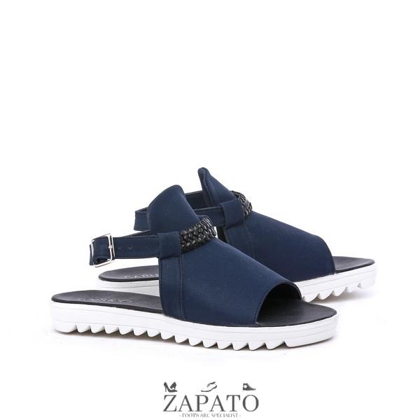 Sandal Anak Perempuan Cewek Sendal Sepatu Flat Shoes Selop Pesta Biru