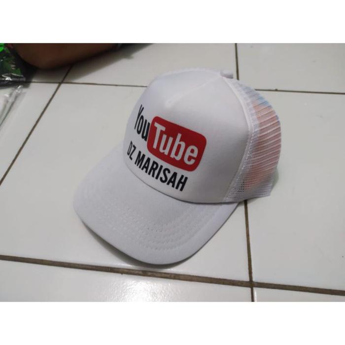 Topi trucker youtube bisa request nama channel / topi keren dan murah