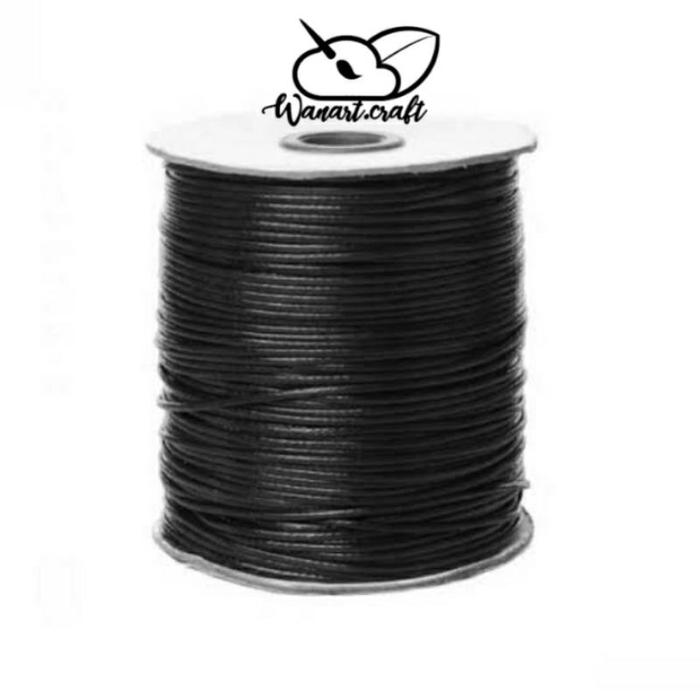 TALI KOREA 1 MM,1.5 MM, 2 MM HITAM GLOSSY WAX PER ROLL