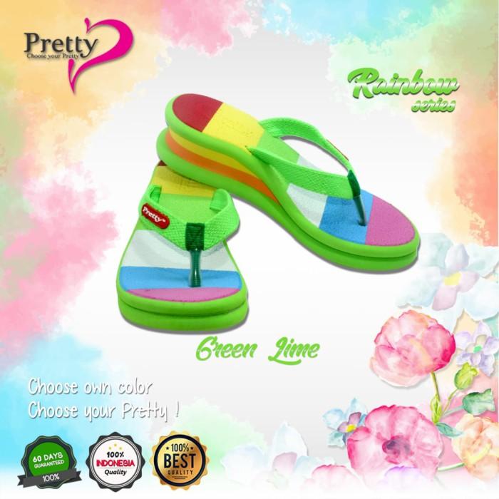 Sandal Sancu Wedges Pretty Rainbow / Sandal Wanita Rainbow