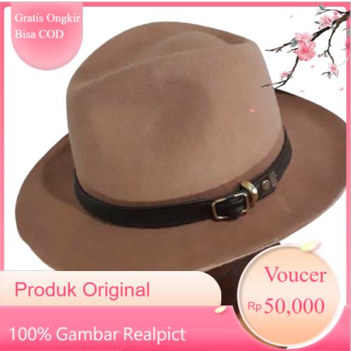 Topi Laken Fedora Original Woll Impor Topi Jazz. Topi Kulit