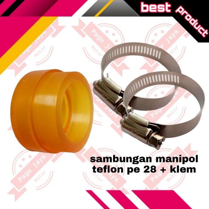 karet manipol teflon intake karburator pe 28 tahan panas tebal + klem