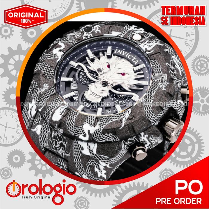 Jam Tangan Invicta PRO DIVER DRAGON Chronograph Black Silver Dial