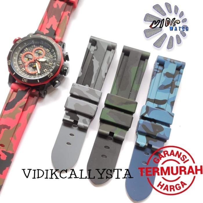 STRAP TALI JAM TANGAN KARET RUBBER SILIKON CITIZEN SEIKO 24MM MOTIF