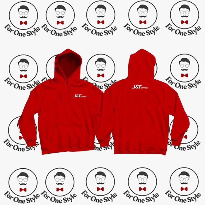HOODIE JNT JASA KIRIM EXPEDISI JNT logo kecil - JAKET JUMPER KURIR JNT
