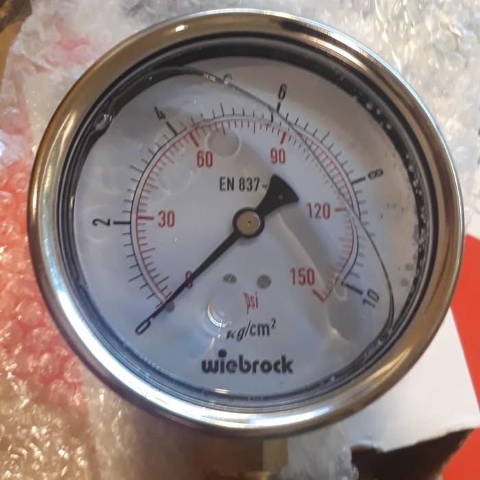 PRESSURE GAUGE 4" 0-10 BAR GLYSERIN RACKET