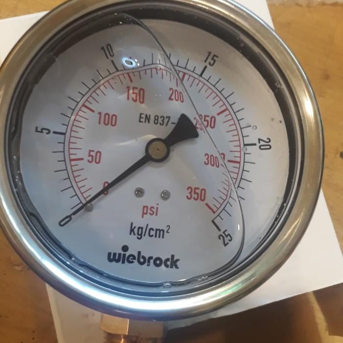 PRESSURE GAUGE 4" 0-25 BAR GLYSERIN RACKET