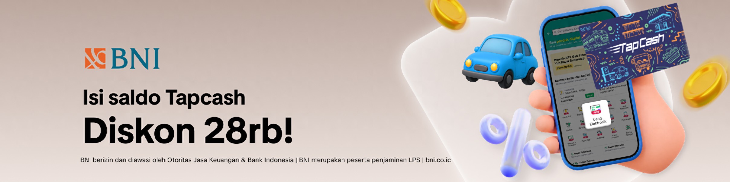 BNI Tapcash Promo 28K