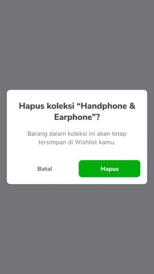 hapus koleksi wishlist Tokopedia