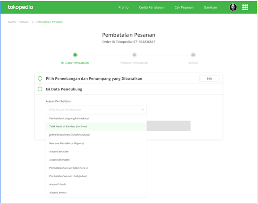 upload bukti identitas penumpang di Tokopedia