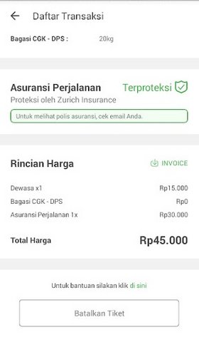 Batalkan tiket pada daftar transaksi Tokopedia