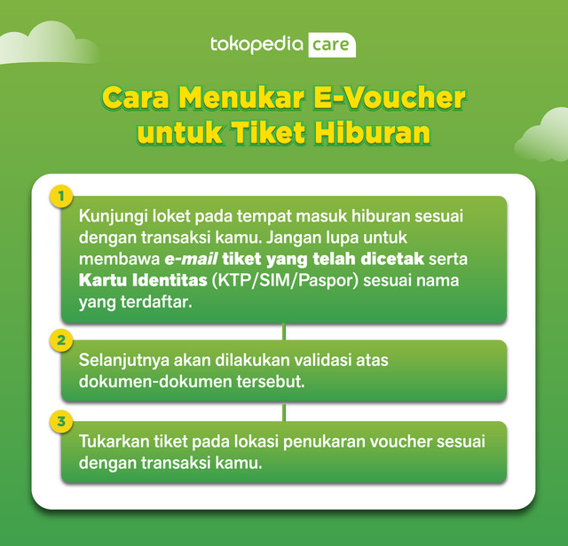 Cara menukar e-voucher tiket hiburan di Tokopedia